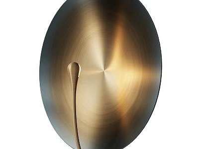 Sleek Modern Brass Wall Lamp With Circular Brushed Metal Surface Design 3d model