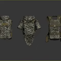 Game Movie Character Tactical Camouflage Gear Collection With Vest Uniform And Backpack
