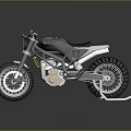 Modern Gray Motorcycle Featuring Green Accents Number 17 Black Seat Silver Wheels
