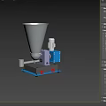 Industrial Processing Equipment With Conical Hopper Blue Motor And Stable Base