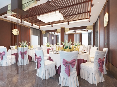 New Chinese Banquet Hall 3d model