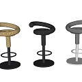 Stylish Bar Stools With Curved Armrests Spring Base And Textured Beige Black Gray