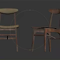 Stylish Accent Chairs With Wooden Frame Woven Seat And Curved Backrest Design
