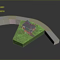 Detached House With Gray Roof White Walls And Green Lawn Surrounded By Curved Pathway