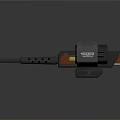 Futuristic Tactical Weapon With Long Barrel Gray Body And Silver Components