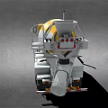 Yellow and White Concrete Mixer Truck With Mixer Drum And Ladder