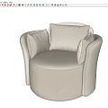 Single Sofa Leisure Chair Recliner Cloth Sofa Fabric 3d model