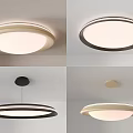 Modern Circular Lighting Combinations With Gold Black Frames Ceiling Pendant Lights 3d model
