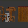 Wooden Dining Table With Red Tufted Banquette Sofa Orange Bar Stools And Silver Keg