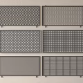 Various Metal Fence Designs With Different Grille Patterns And Panel Styles 3d model