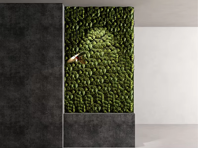 Green Wall Plant Covered Vertical Garden With Modern Illuminated Design And Gray Base 3d model