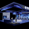 China Mobile Modern Technology Exhibition Booth With Digital Displays And Interactive Elements 3d model
