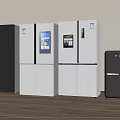 Modern Refrigerators and Freezers in Black White with Smart Screens and HCK Freezer