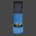 Blue Pickup Truck Exterior Design With Double Cab And Black Accents