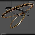 Modern Contemporary Chandelier with Intertwined Gold Copper Metal Rings for Interior Decor Design