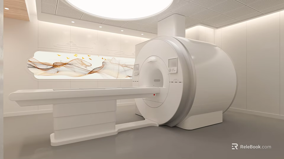 Hospital Outpatient Clinic With Modern MRI Machine In Diagnostic Area 3d model 