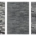 Modern Stacked Stone Background Wall With Panel Texture And Neutral Gray Tones Design Ideas 3d model