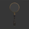 Vintage Magnifying Glass With Brass Frame And Black Handle For Reading And Household Use