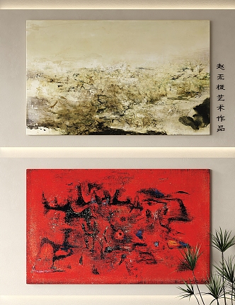 Zhao Wuji Decorative Painting High-end Art Abstract Painting and Oil Painting 3d model