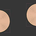 Two Round Beige Rattan Woven Stools With Wooden Legs Modern Design