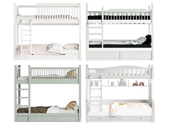 Modern Bed and Bed Children's Bed 3d model