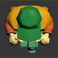 Game Movie Character Wearing Green Hat With Yellow Ears Holding Green Camera In Vibrant Outfit
