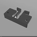 Gray Mechanical Bracket With Mounting Holes And Groove Structure Design 3d model