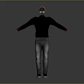 Black Long Sleeve Shirt With Gray Jeans And Black Casual Shoes Outfit