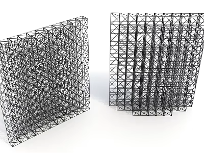Stage Truss Structure with Black Grid Design And Metal Framework Elements 3d model