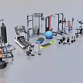 Fitness Equipment With Treadmill Dumbbells Exercise Ball Barbells Weight Bench And Elliptical Trainer