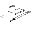 Various Metal Hardware Components Including Slides Hinges And Fasteners 3d model