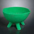 Unique Green Three Legged Bowl Design With Curved Body And Stable Leg Structure