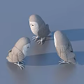 Grey Fabric Bird Decorative Household Items for Home Decoration Set of Three
