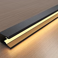 Modern Decorative Black Striped LED Light Strip Illuminated On Wooden Surface