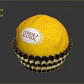 Shiny Ferrero Rocher Chocolate With Golden Wrapper In Brown Paper Cup