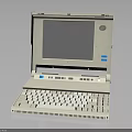 Vintage White Laptop Computer With Classic Screen And Retro Keyboard Design 3d model