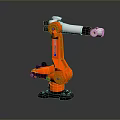 Game Movie Character Orange Robotic Arm With White Black Components And Mechanical Structure 3d model