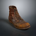Brown Leather Lace Up Boots Vintage Distressed Design High Quality Crafted For Casual Wear