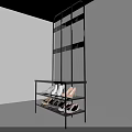 Modern Metal Frame Shoe Cabinet With Multi-tiered Shelves For Organizing Shoes In White Room