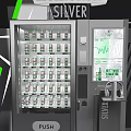 Heineken Silver Vending Machine Display With Star Shaped Structure And Green Accent 3d model