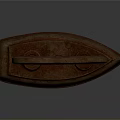 Rusty Vintage Clothes Iron With Curved Handle And Weathered Metal Surface