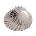 High Precision Turbine Blade With Radial Fan Structure On White Background 3d model