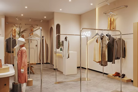 Ji clothing store Ji feng women's clothing store Ji feng men's clothing store clothing store clothing display area clothing store waiting area clothing store cashier 3d model