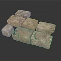Natural Gray Textured Stones Arranged In Stacked Formation With Rough Surfaces