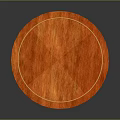 Sleek Orange Round Wooden Table With Cross Leg Design And Smooth Surface Finish
