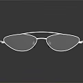 Stylish Silver Metal Frame Glasses With Clear Lenses And Reflective Surface On Black Background