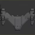 Advanced Cosmic Aerospace 3D Model of Spacecraft with Multiple Engines and Wing Structure