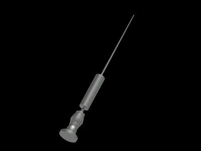 Stainless Steel Medical Needle With Sharp Tip And Cylindrical Handle 3d model
