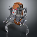 Mechanical Character Creature With Detailed Multi Legged Orange Gray Sci Fi Design