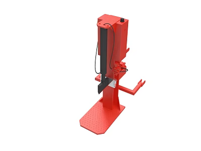 Red Vertical Industrial Equipment With Stable Base Operating Arm And Mechanical Structure 3d model